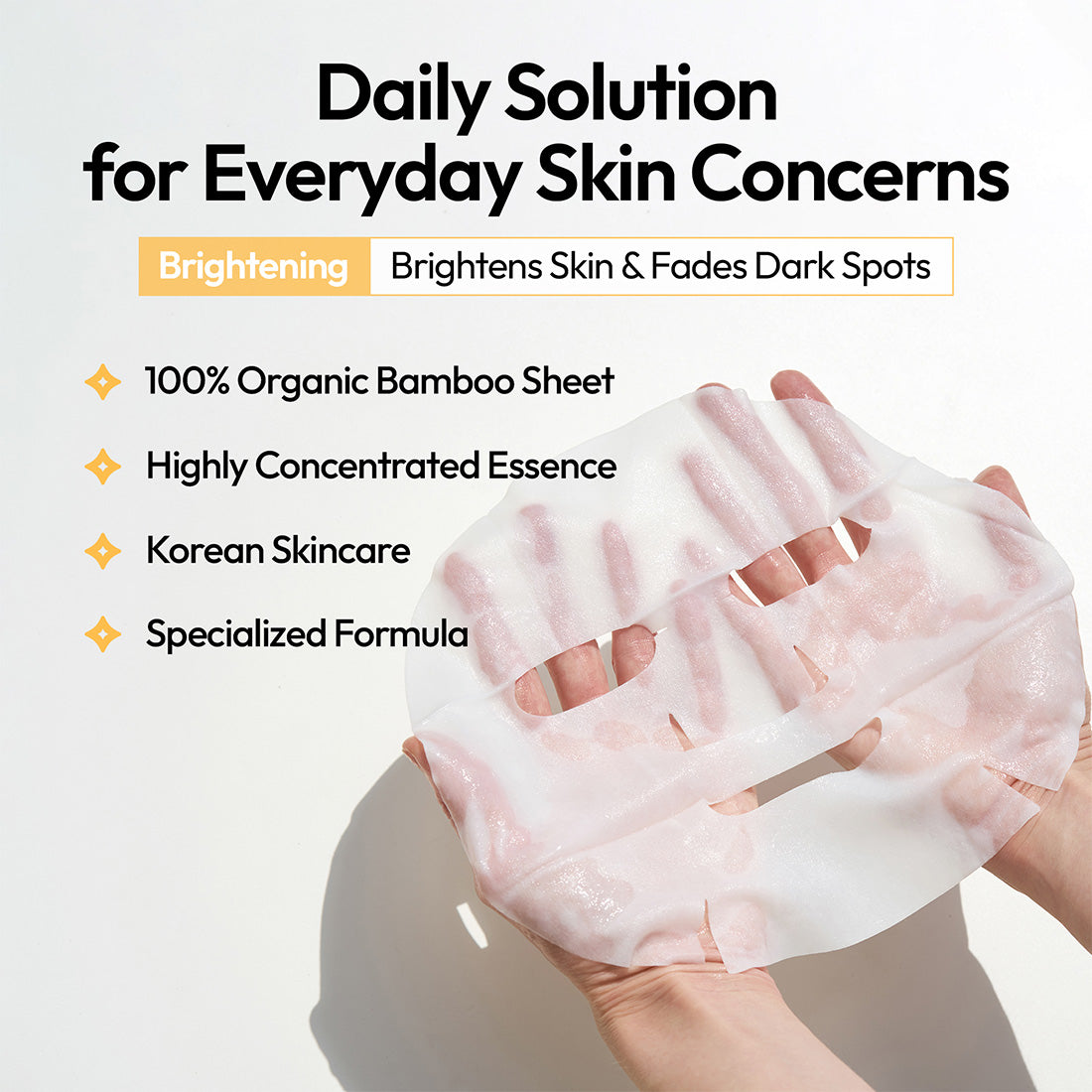 Brightening Daily Solution Niacinamide Vitamin C Facial Mask Sheet (6 Masks)