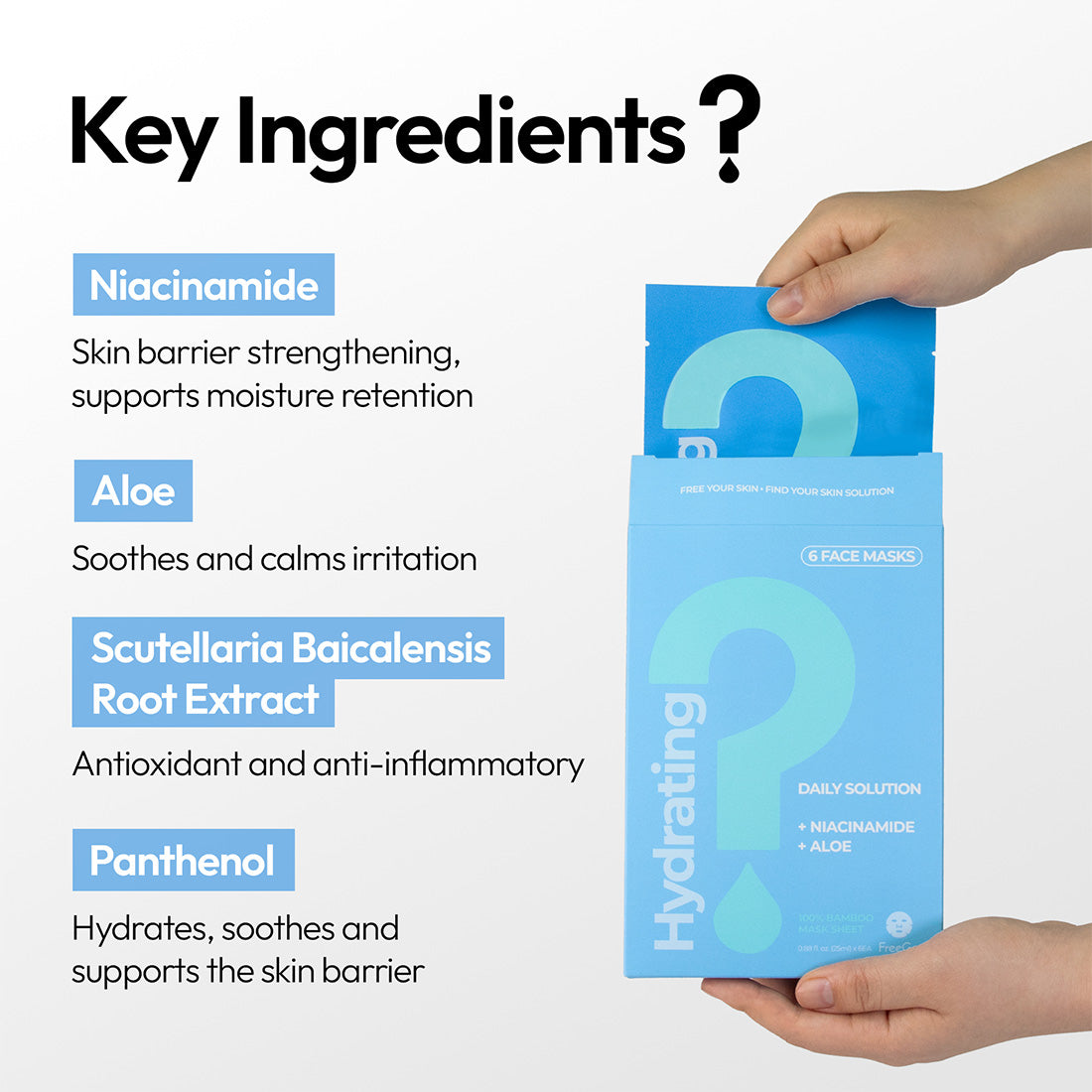 Hydrating Daily Solution Niacinamide Aloe Facial Mask Sheet (6 Masks)