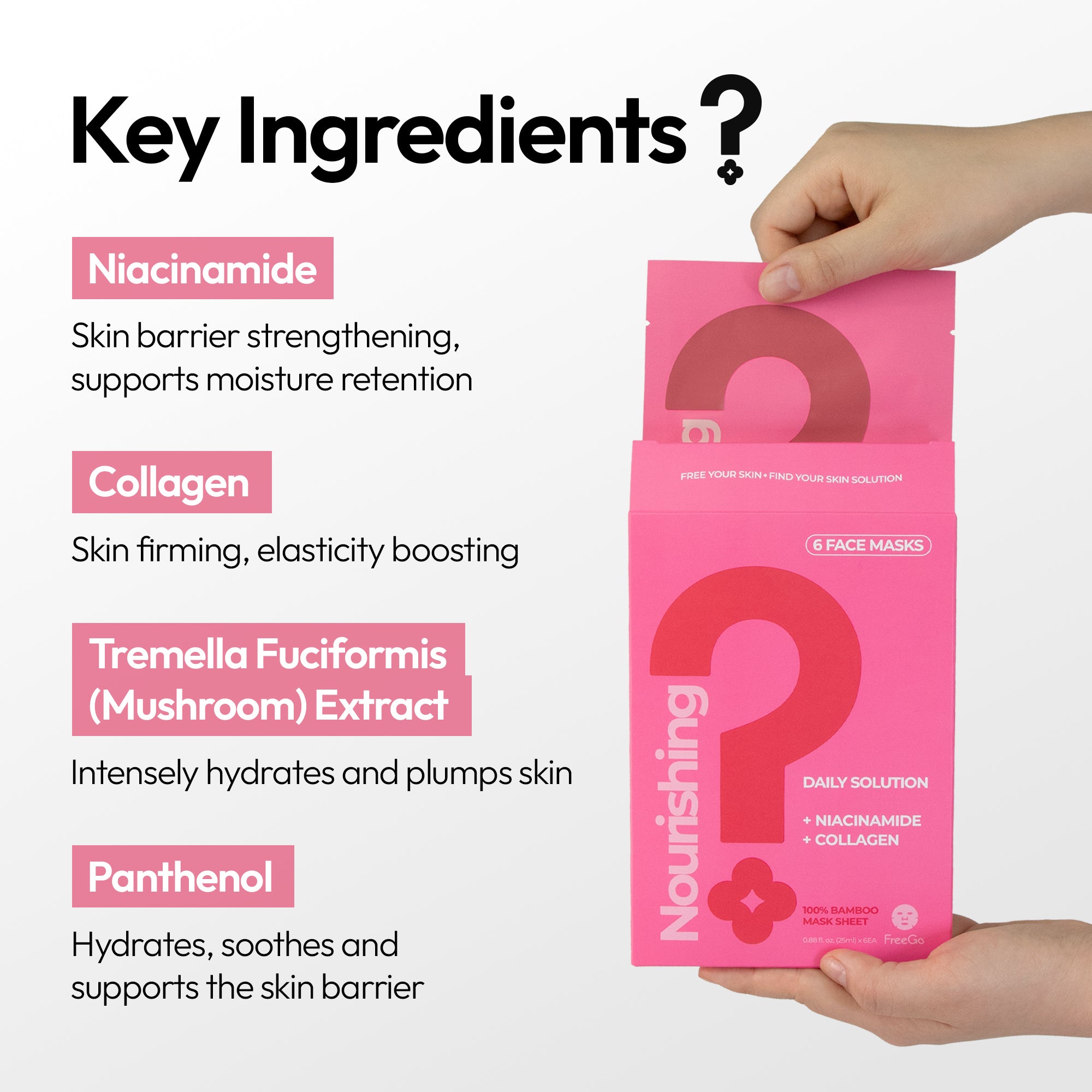 Nourishing Daily Solution Niacinamide Collagen Facial Mask Sheet (6 Masks)