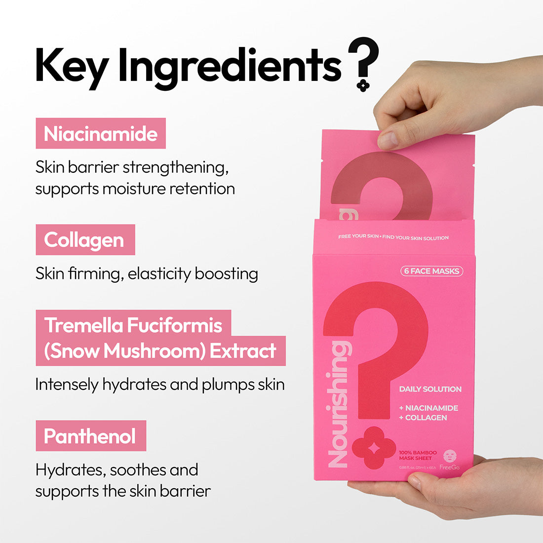 Nourishing Daily Solution Niacinamide Collagen Facial Mask Sheet (6 Masks)