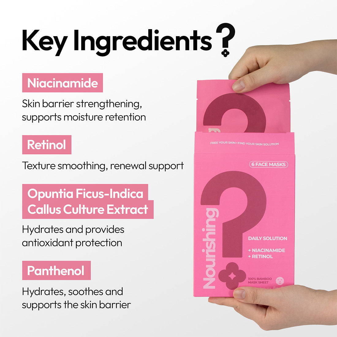 Nourishing Daily Solution Niacinamide Retinol Facial Mask Sheet (6 Masks)