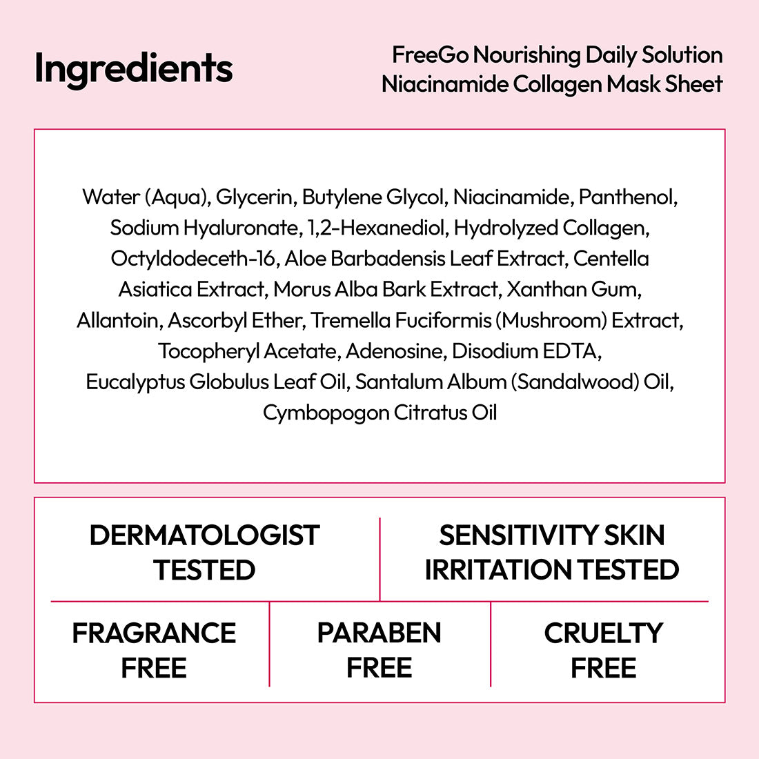 Nourishing Daily Solution Niacinamide Collagen Facial Mask Sheet (6 Masks)