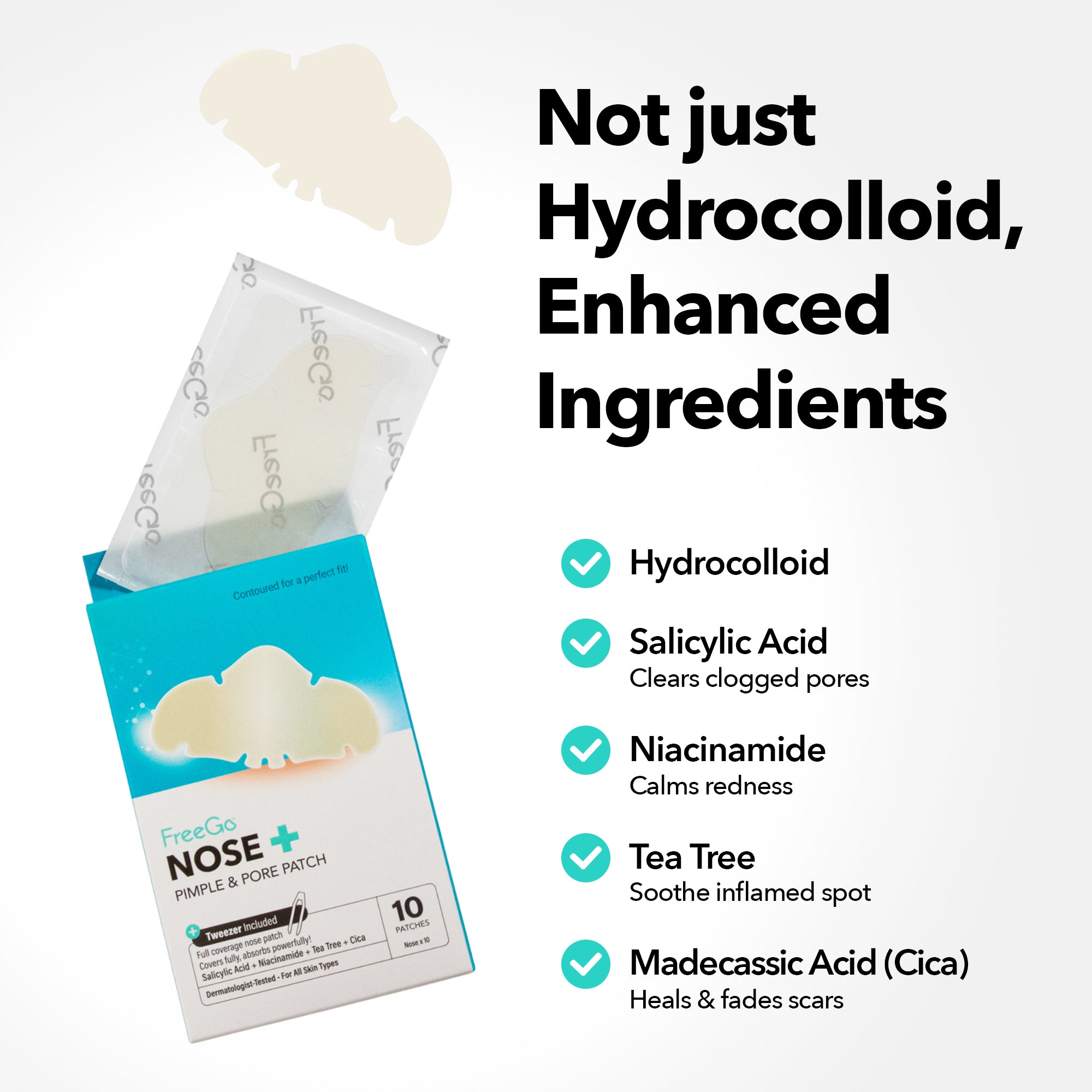 Nose+ Hydrocolloid Pimple & Pore Patch (10 Counts)