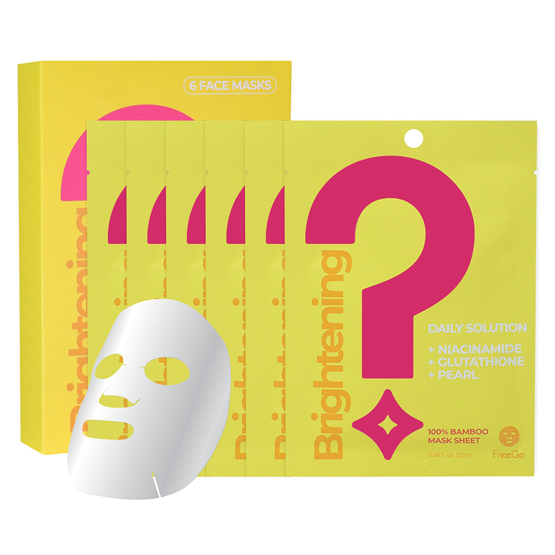 Brightening Daily Solution Niacinamide Glutathione Pearl Facial Mask Sheet (6 Masks)