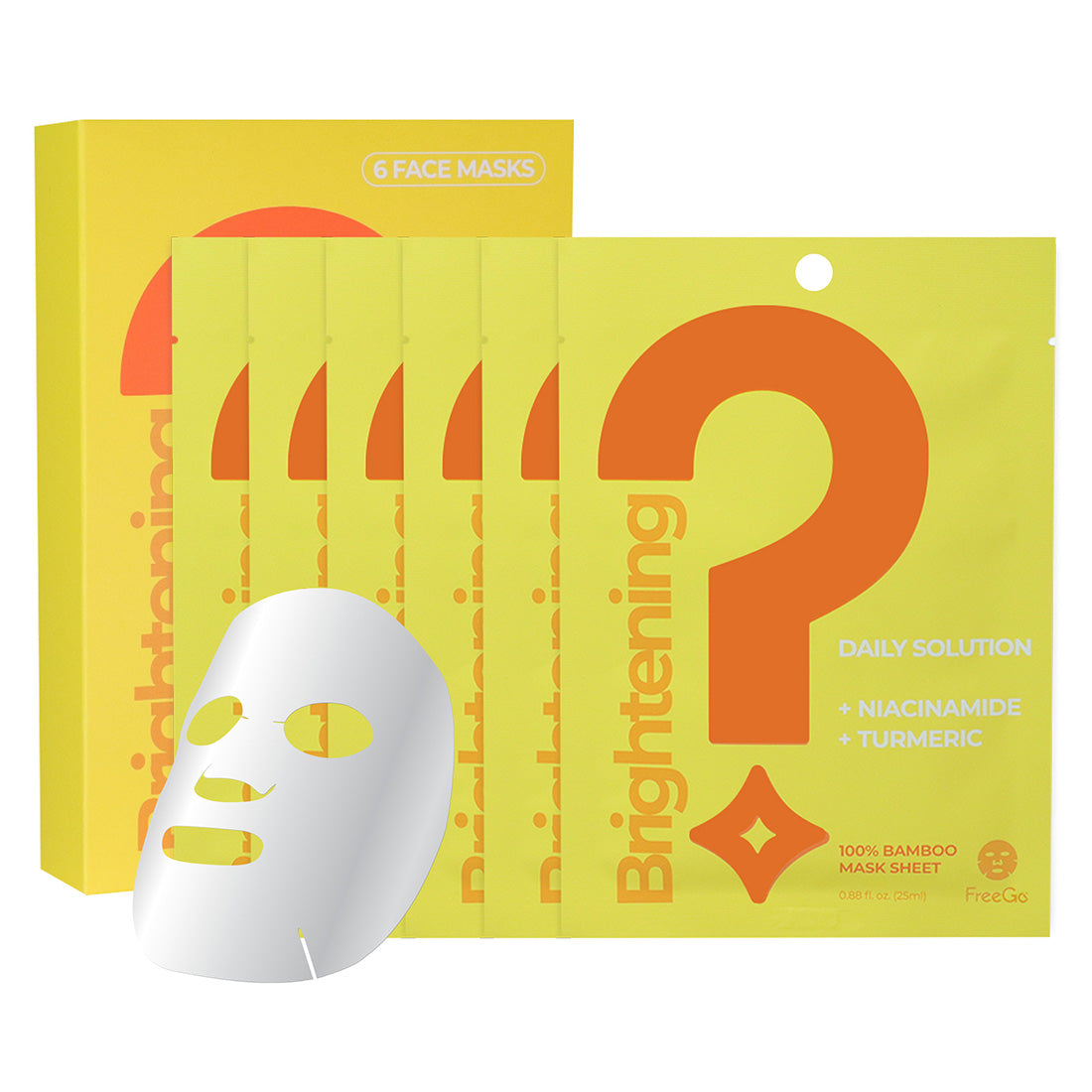 Brightening Daily Solution Niacinamide Turmeric Facial Mask Sheet (6 Masks)