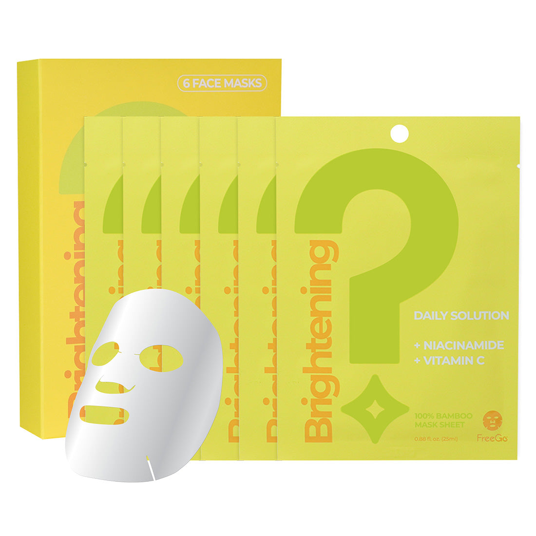 Brightening Daily Solution Niacinamide Vitamin C Facial Mask Sheet (6 Masks)