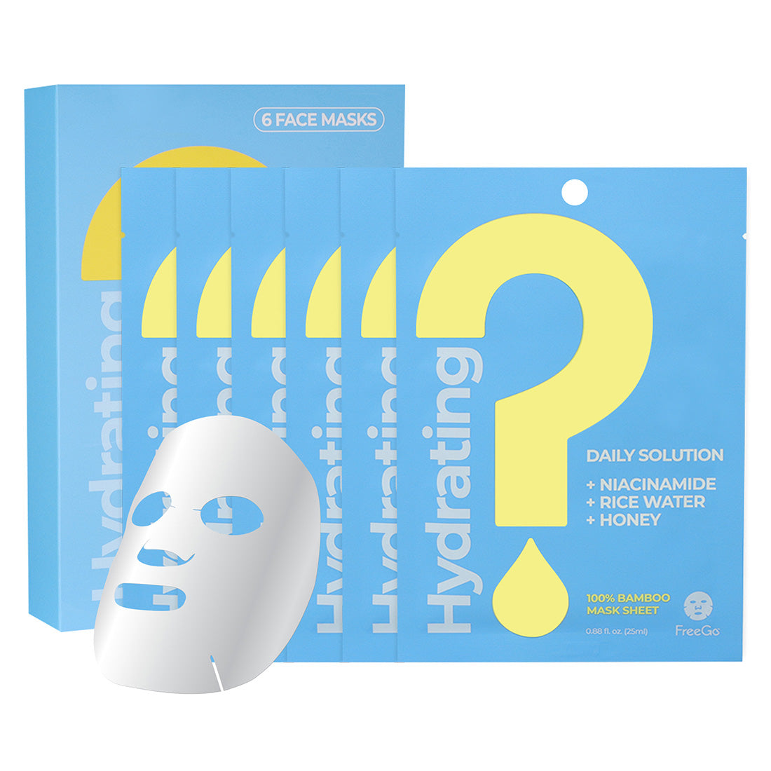 Hydrating Daily Solution Niacinamide Rice Water Honey Facial Mask Sheet (6 Masks)