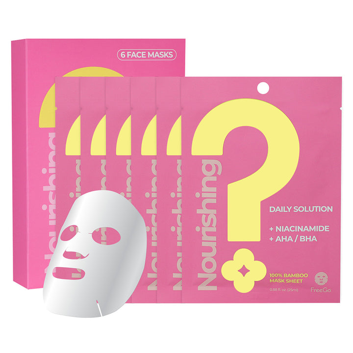 Nourishing Daily Solution Niacinamide AHA/BHA Facial Mask Sheet (6 Masks)