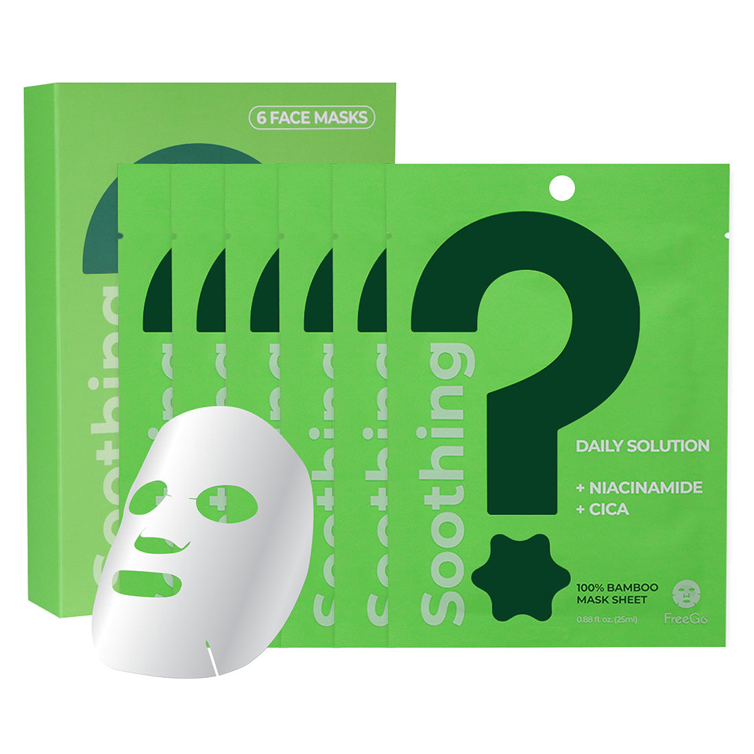 Soothing Daily Solution Niacinamide Cica Facial Mask Sheet (6 Masks)