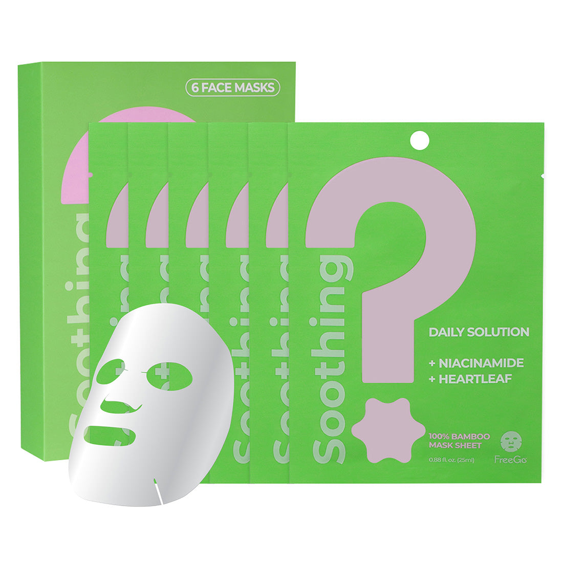 Soothing Daily Solution Niacinamide Heartleaf Facial Mask Sheet (6 Masks)