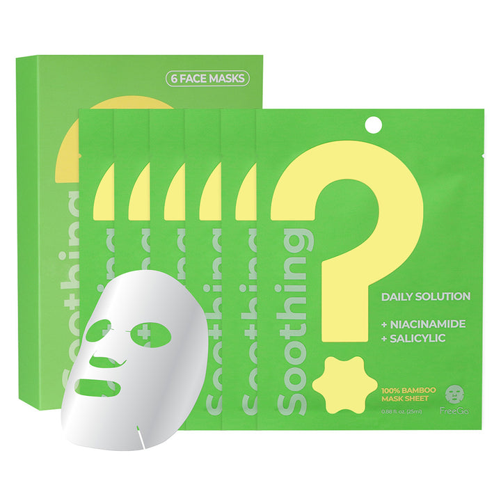 Soothing Daily Solution Niacinamide Salicylic Acid Facial Mask Sheet (6 Masks)