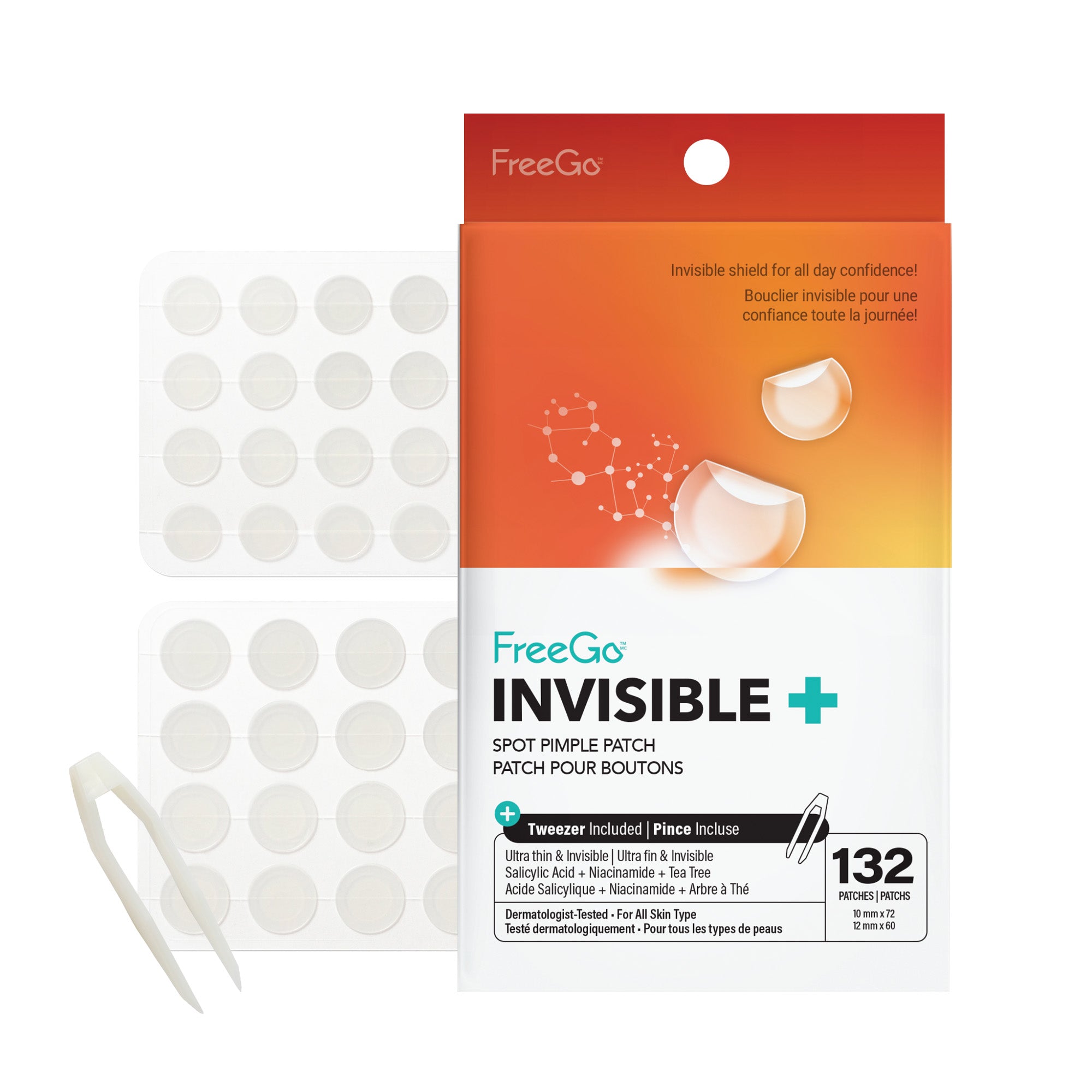 Invisible+ Hydrocolloid Spot Pimple Patch (132 Counts)