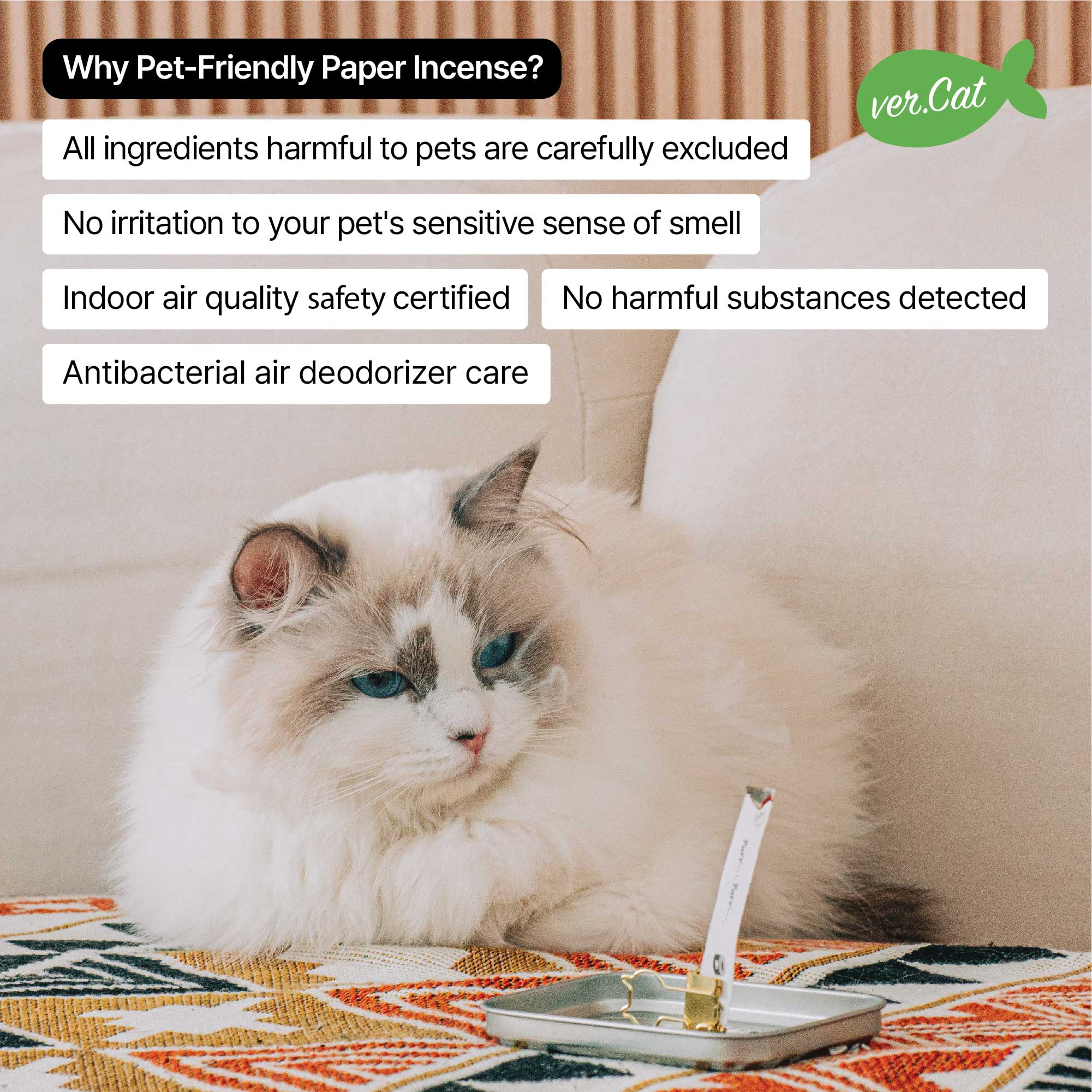 Optatum Paper Incense Kitten Dance, Perfect for Your Cat (60 Counts)