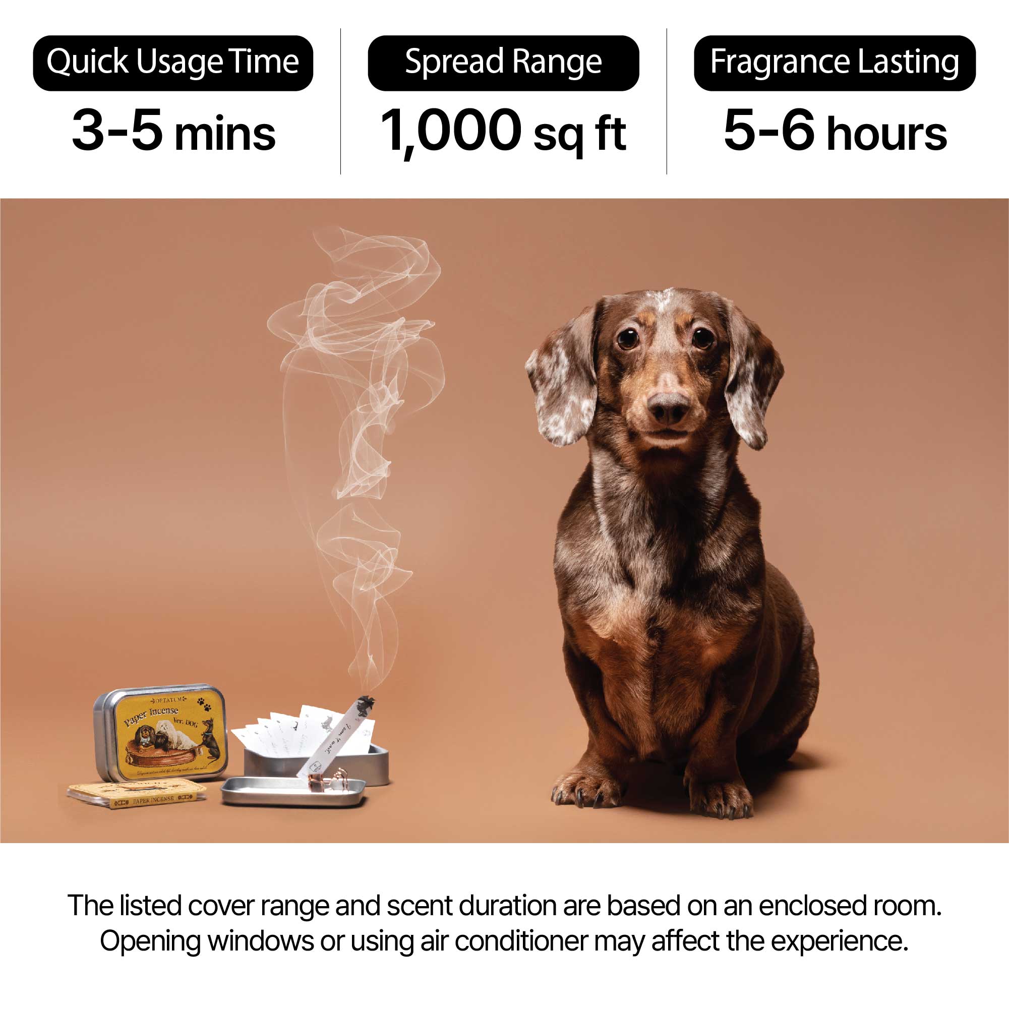 Optatum Paper Incense Milky Pooch, Perfect for Your Dog (60 Counts)