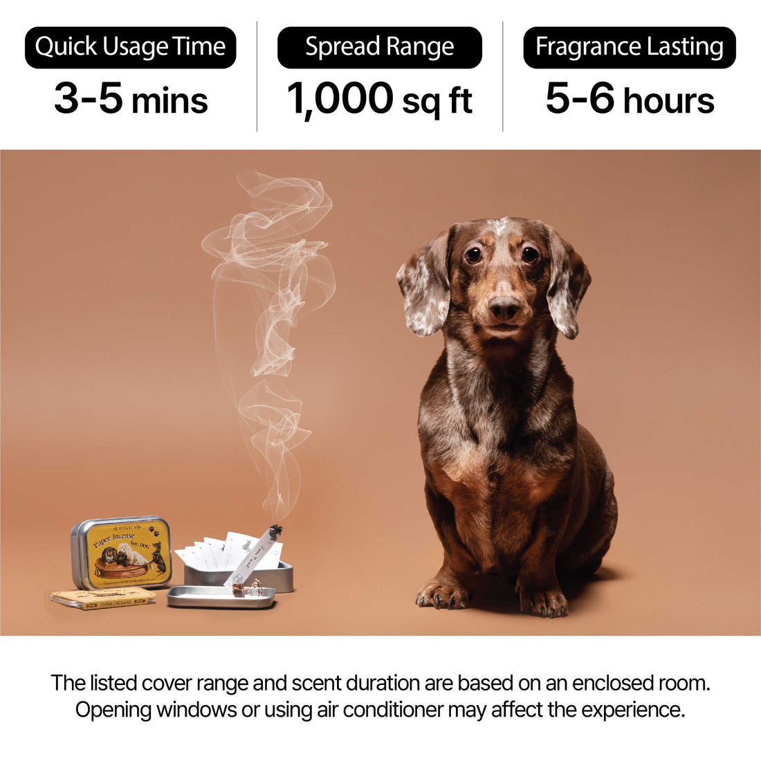 Optatum Paper Incense Milky Pooch, Perfect for Your Dog (60 Counts)