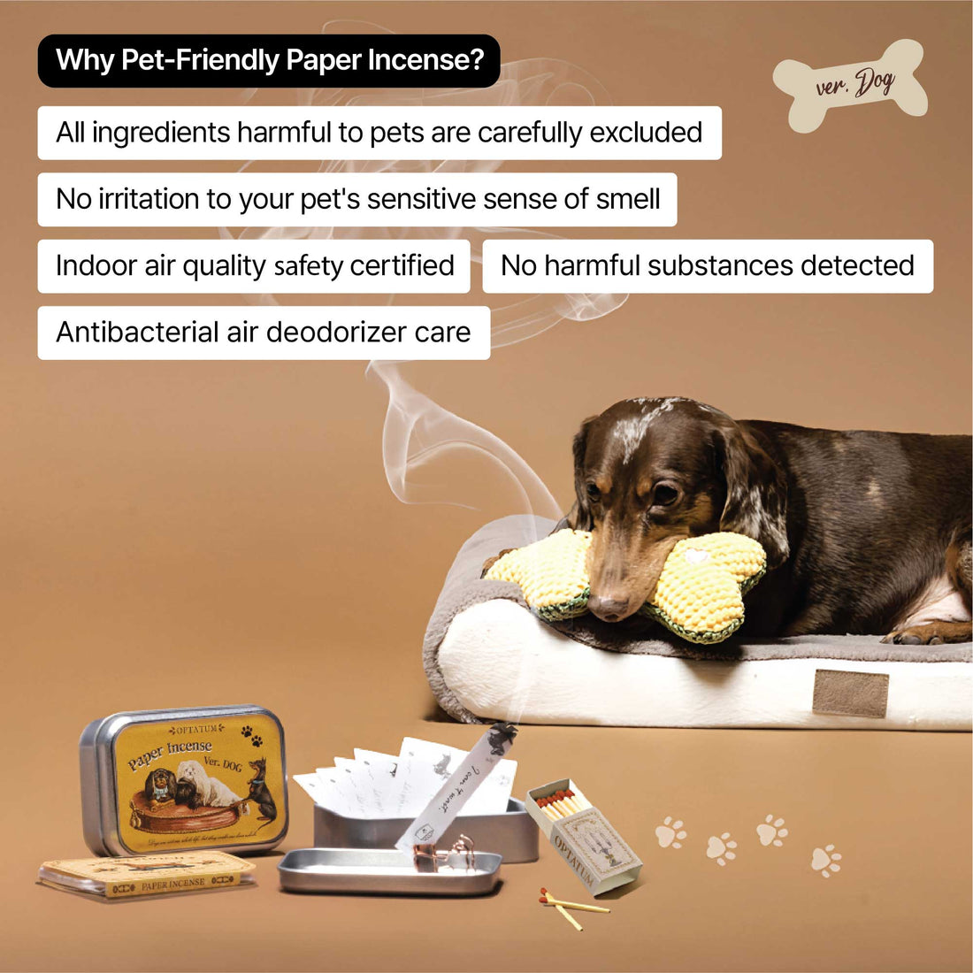 Optatum Paper Incense Milky Pooch, Perfect for Your Dog (60 Counts)