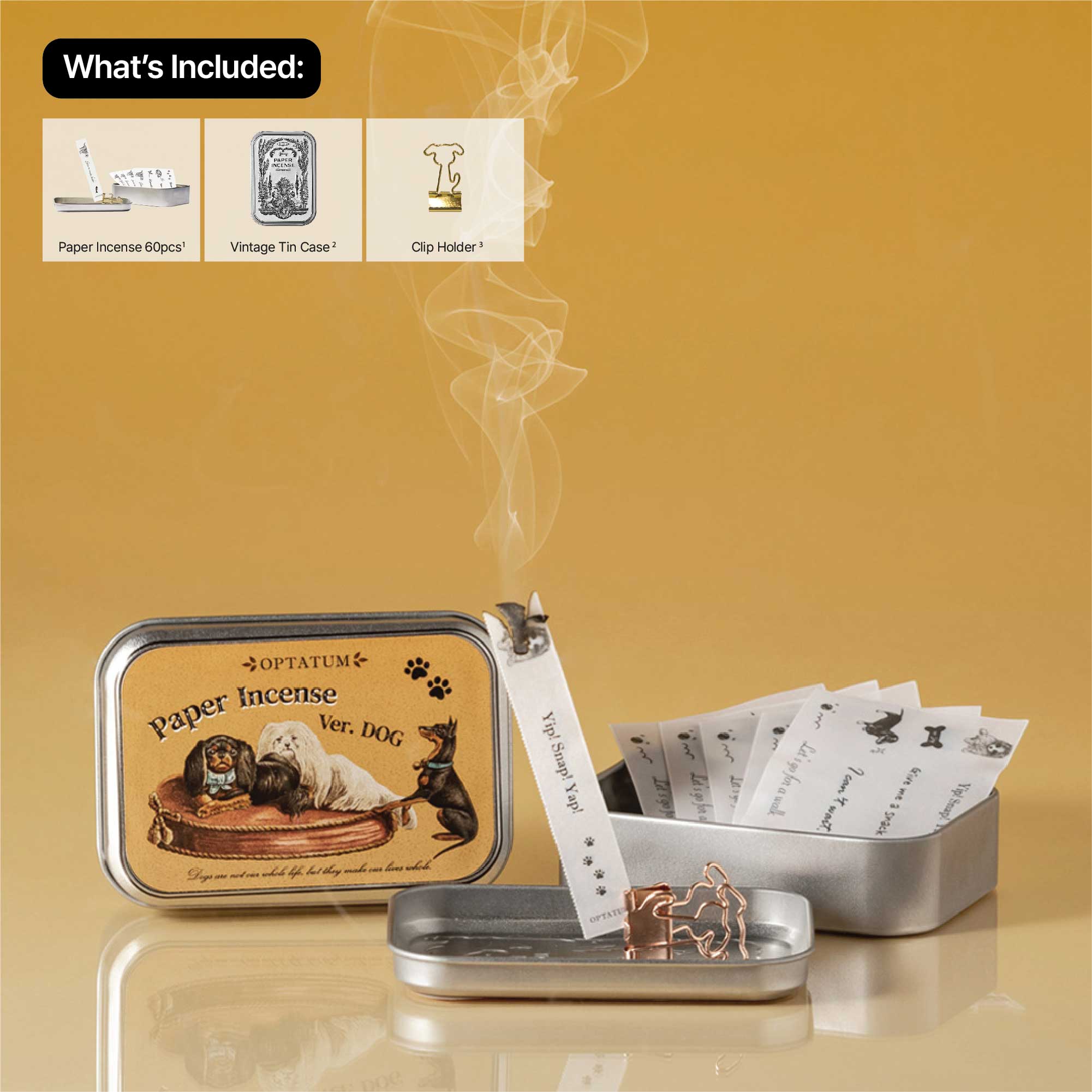 Optatum Paper Incense Milky Pooch, Perfect for Your Dog (60 Counts)
