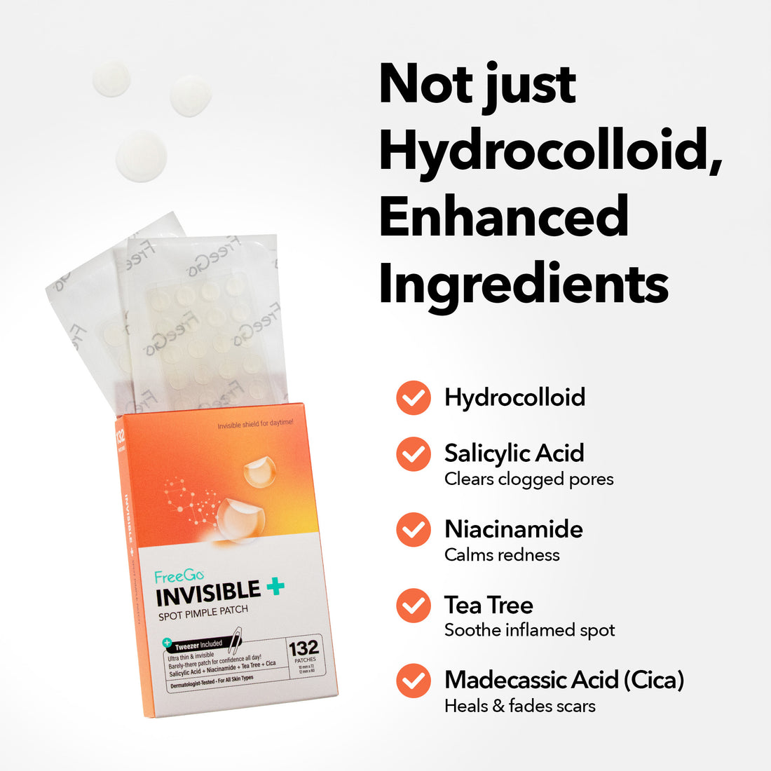Invisible+ Hydrocolloid Spot Pimple Patch (132 Counts)