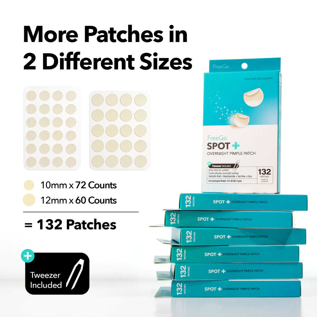 Spot+ Hydrocolloid Overnight Pimple Patch (132 Counts)